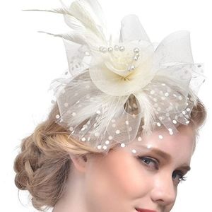 Ivory off white Derby Church Wedding Fascinator